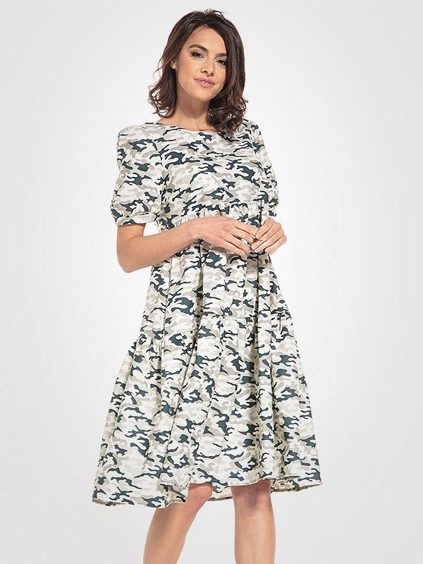 Tessita medvilninė midi suknelė "Roxy Camouflage Print"