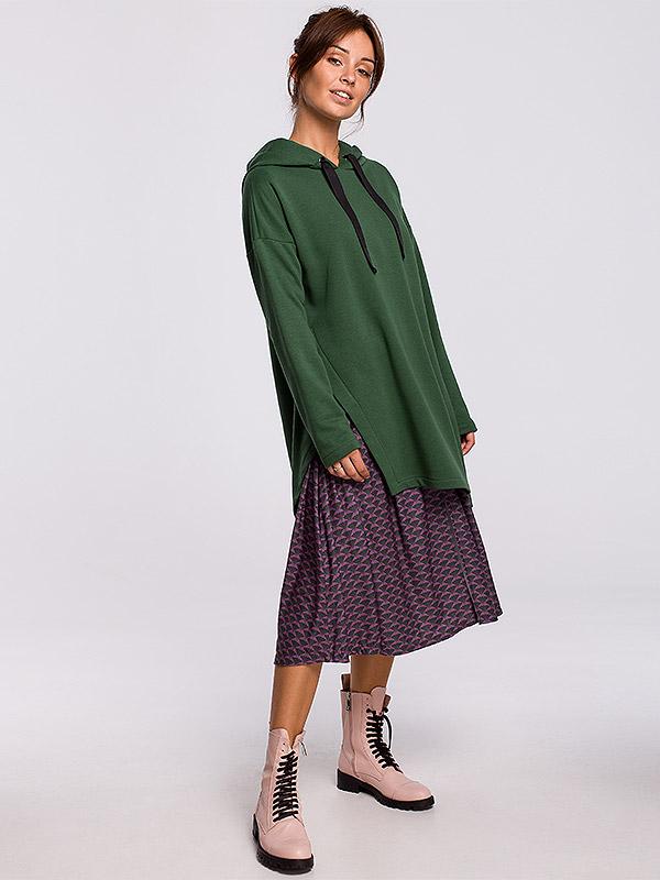 BeWear oversize medvilninis džemperis su gobtuvu "Marina Green"