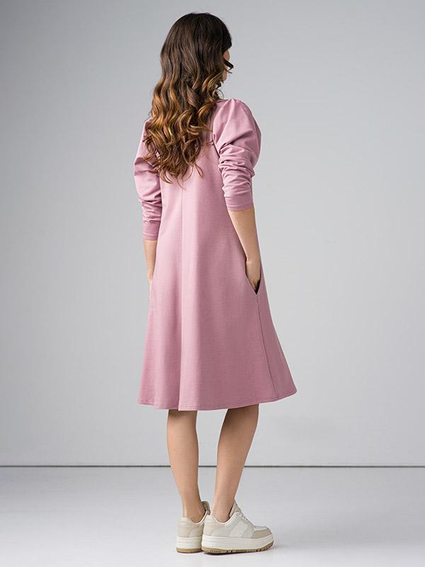 Lega medvilninė platėjanti suknelė "Leontina Dusty Pink"