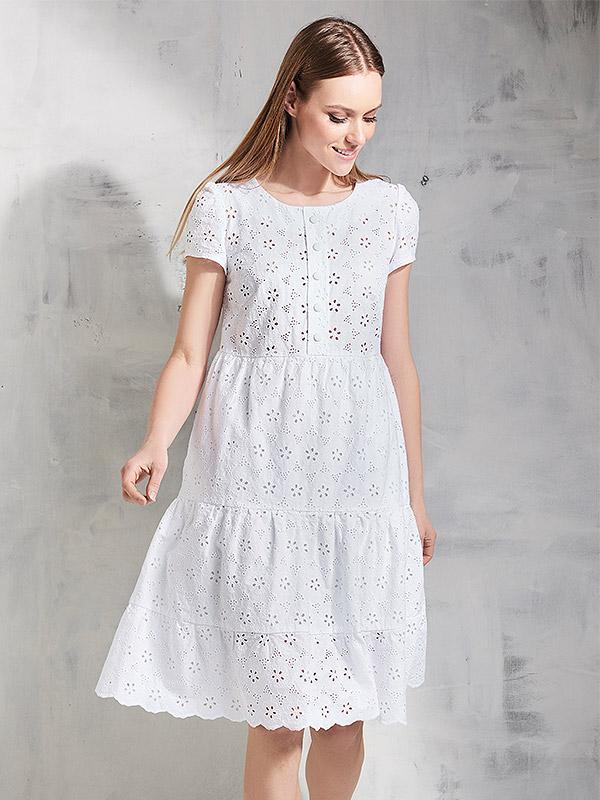 Lega medvilninė nėriniuota suknelė "Lovita White"