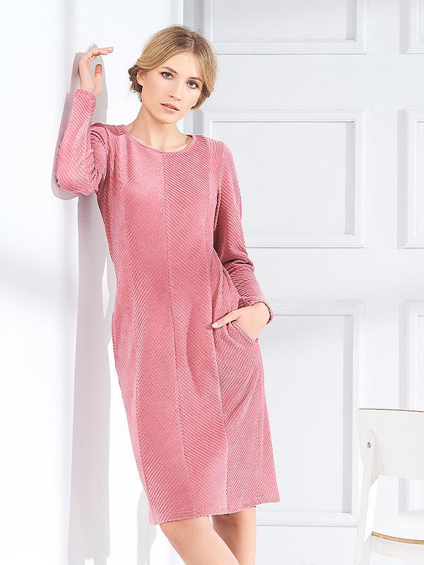 Lega medvilninė velvetinė suknelė "Inaya Pink"