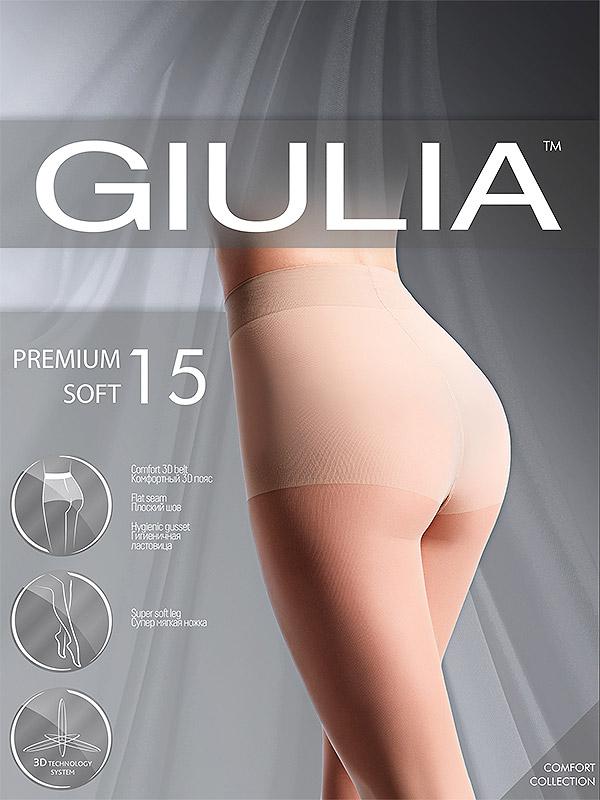 Giulia švelnios pėdkelnės su šortukais "Premium Soft 15 Den Daino"