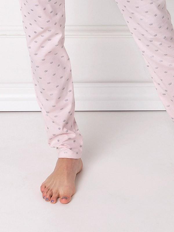 Aruelle medvilninė pižama "Q Long Grey - Pink"