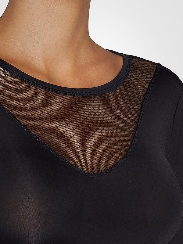 Ysabel Mora mikrofibros marškinėliai ilgomis rankovėmis "Genna Black"
