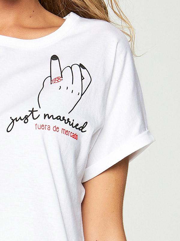 Muydemi apatinių marškinėlių ir kelnaičių medvilninis komplektas  "Just Married White - Black"