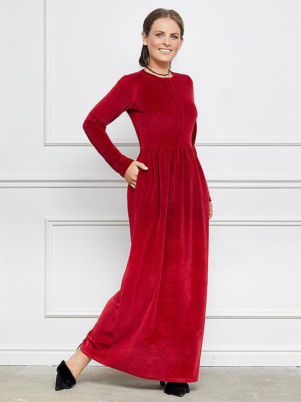 Lega medvilninė suknelė "Noelle Red Velour"