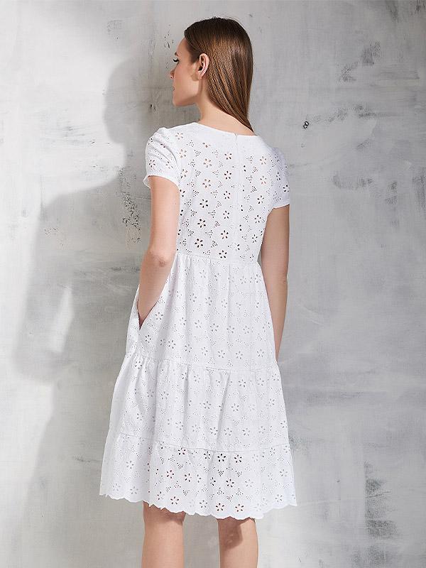 Lega medvilninė nėriniuota suknelė "Lovita White"