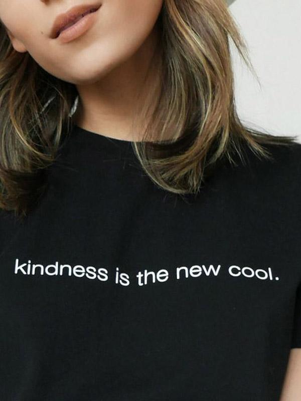 Atella medvilniniai marškinėliai "Kindness Black"