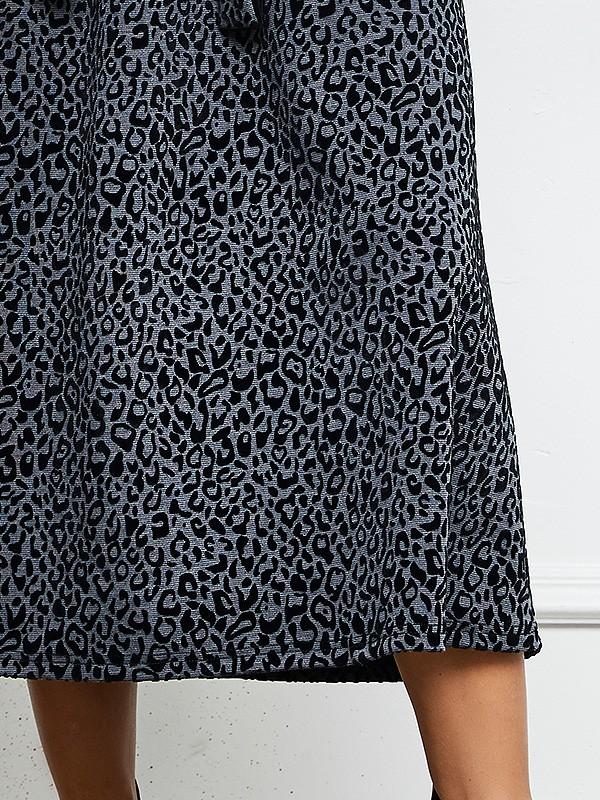 Lega suknelė "Paulette Grey - Black Velour Cheetah Pattern"