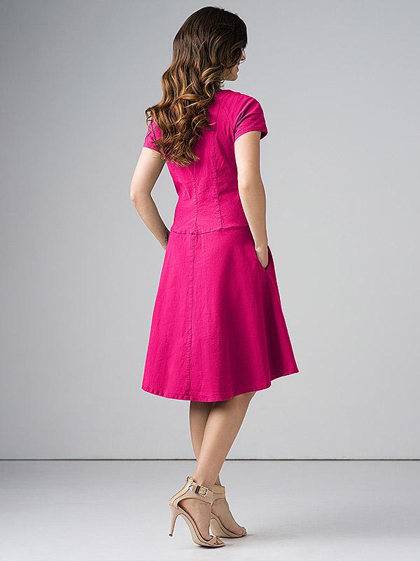 Lega tampraus lino suknelė "Tatiana Raspberry"