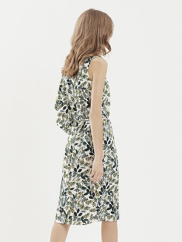 Utenos asimetrinė suknelė "Miyuki Green Floral Print"