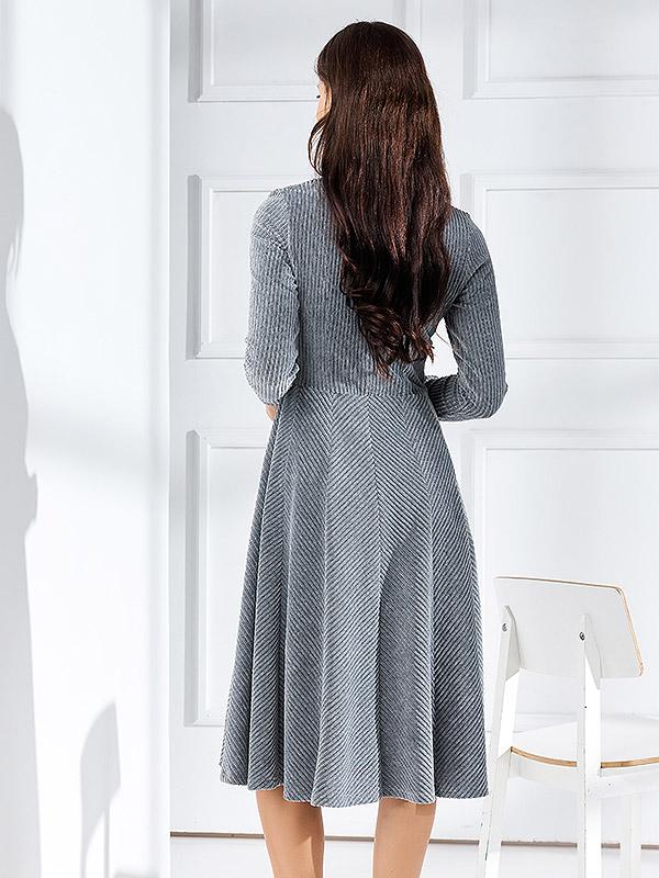 Lega medvilninė velvetinė suknelė "Indra Grey"