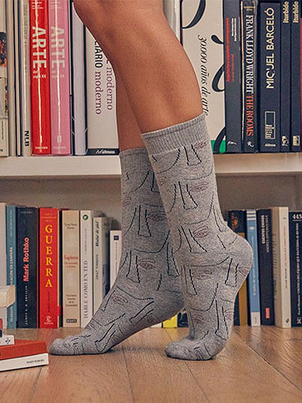 Ysabel Mora medvilninės termo kojinės "Zina Grey"