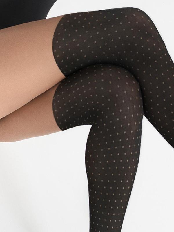 Marilyn pėdkelnės su kojinių imitacija "Zazu B10 20-60 Den Black - Nude"