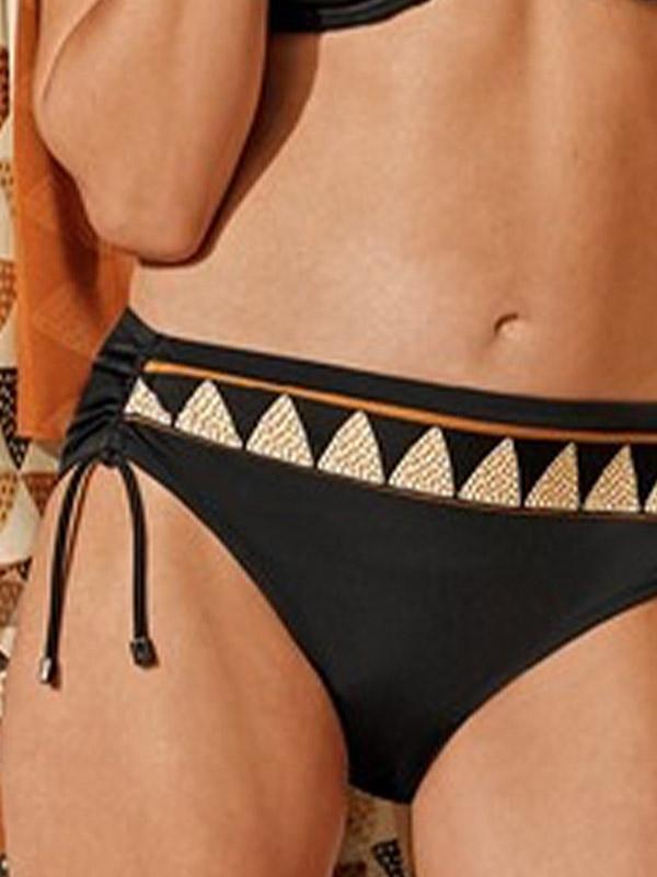 Charmline bikini maudymosi kostiumėlis su lankeliais "Terra Links Black - Beige - Brown"
