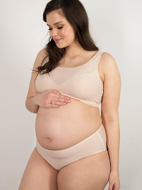 Julimex lazeriu kirptos labai tamprios kelnaitės nėščiosioms "Flexi-One Maxi Nude"