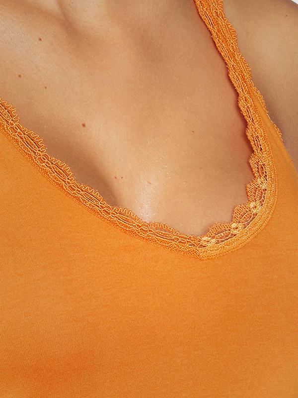 Ysabel Mora medvilniniai berankoviai marškinėliai "Moonlight Orange"