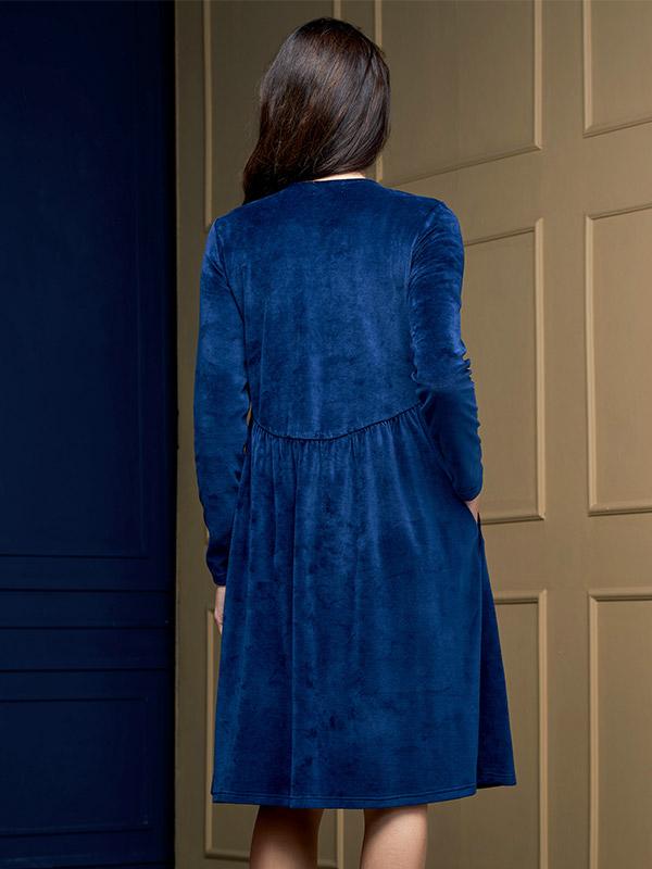 Lega medvilninė suknelė "Deima Blue Velour"