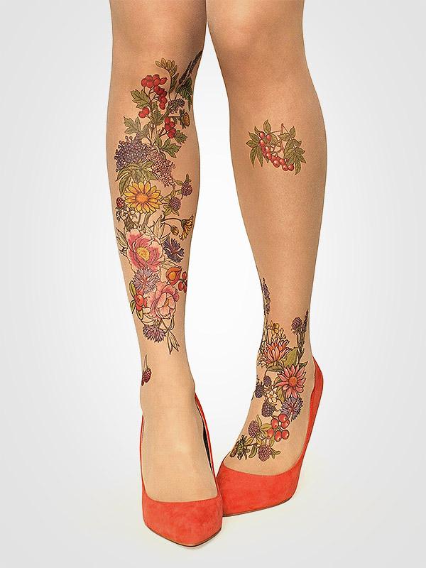 Stop & Stare prilipinamos kojinės su tatuiruote "Summer Garden 20 Den Sun"