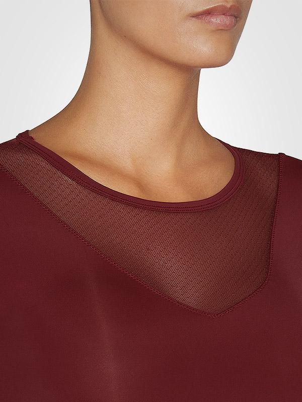 Ysabel Mora mikrofibros marškinėliai ilgomis rankovėmis "Genna Bordeaux"