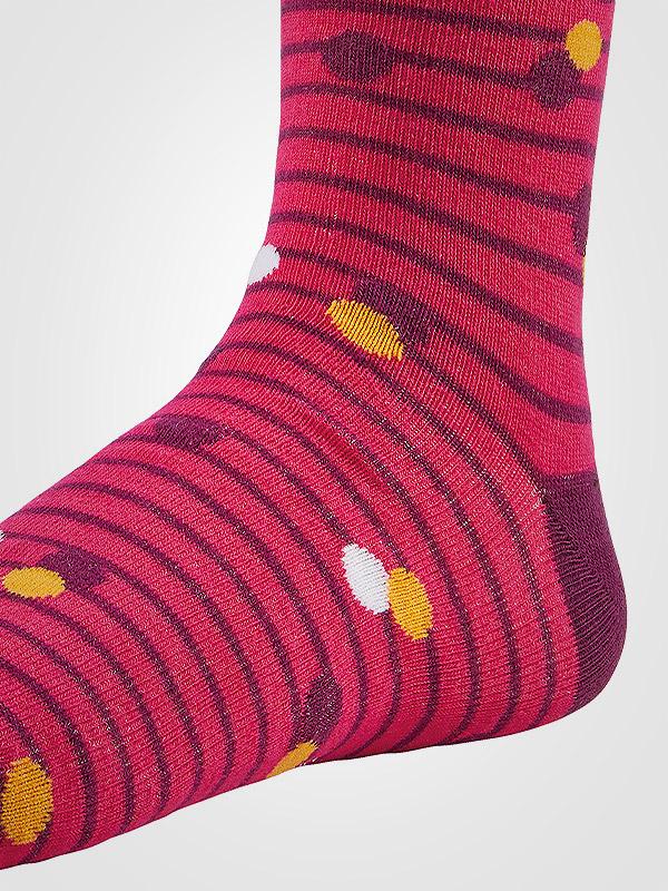 Ysabel Mora spalvotos medvilninės kojinės "Dolly Fuschia - Multicolor"