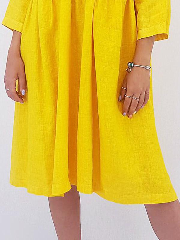 Il Vento E La Seta lininė suknelė "Sunita Yellow"
