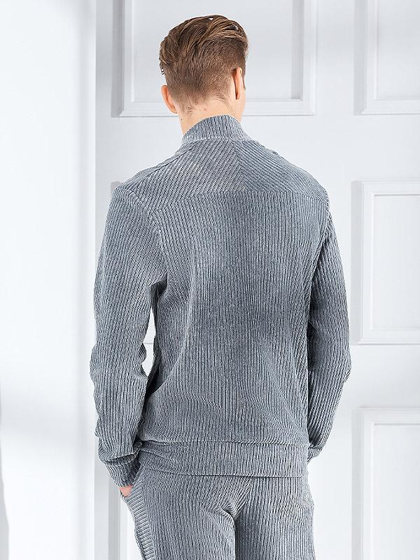 Lega vyriškas medvilninis velvetinis džemperis su užtrauktuku "Drake Grey"