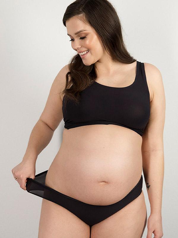 Julimex lazeriu kirptos labai tamprios kelnaitės nėščiosioms "Flexi-One Mama Black"