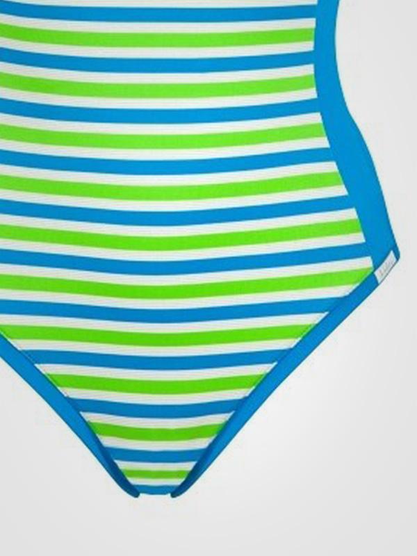 Lidea vientisas maudymosi kostiumėlis "Barbados Turquoise - Green Stripes"