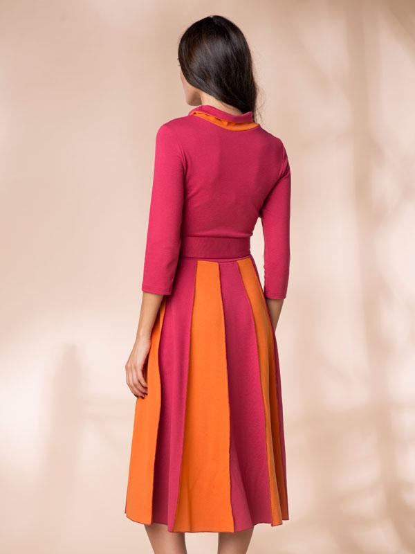 Lega viskozinė suknelė "France Pink - Orange"
