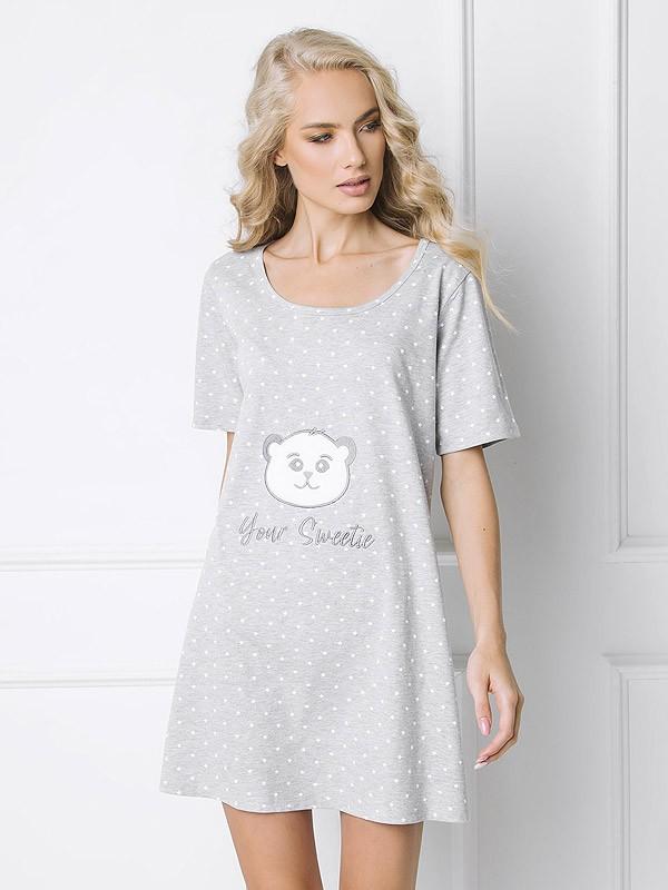 Aruelle medvilniniai naktiniai marškiniai "Sweet Bear Grey"