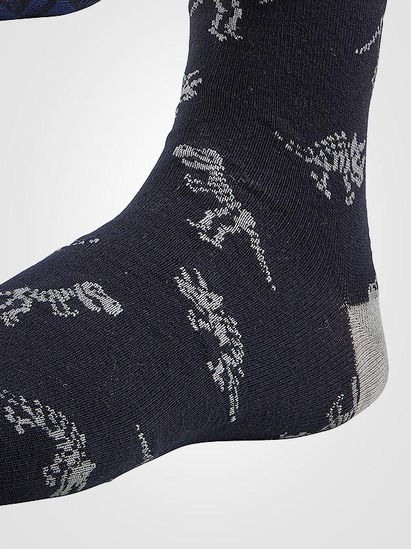Ysabel Mora 2 vyriškų medvilninių kojinių komplektas "Dyno Black - Multicolor"