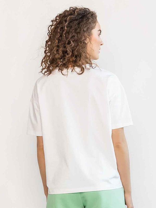 Atella medvilniniai laisvo silueto marškinėliai "Love White"