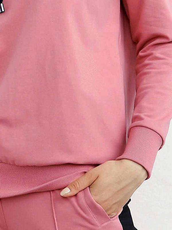 Atella organinės medvilnės džemperis su gobtuvu "Karma Pink - Black"