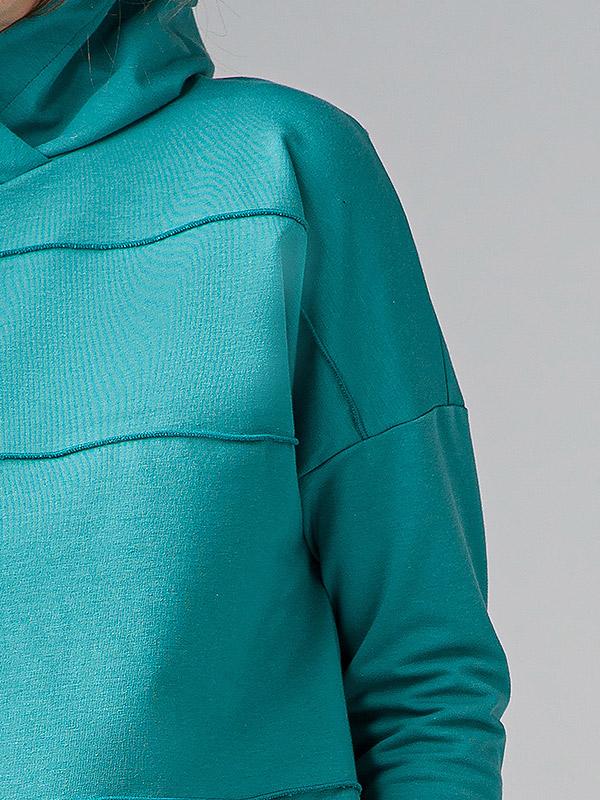 Lega medvilninis laisvalaikio džemperis su gobtuvu "Juna Turquoise"