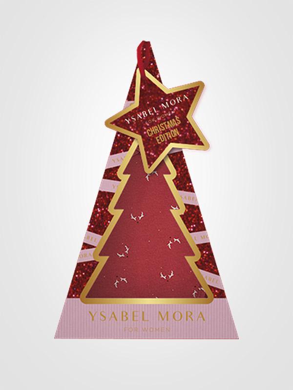 Ysabel Mora 3 medvilninių nėriniuotų kelnaičių stringų komplektas "Christmas Red"