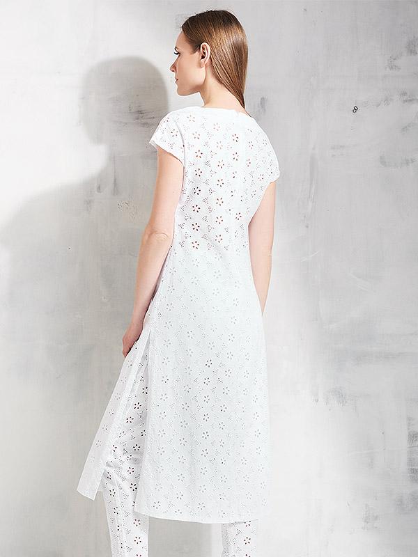 Lega medvilninė nėriniuota suknelė "Pija White"