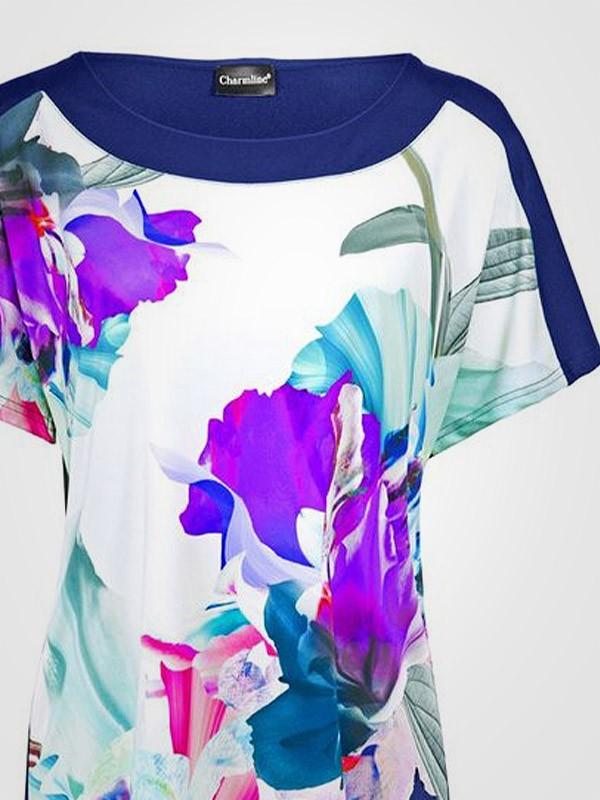 Charmline vasarinė suknelė "Grand Hibiscus Navy - White - Floral Print"