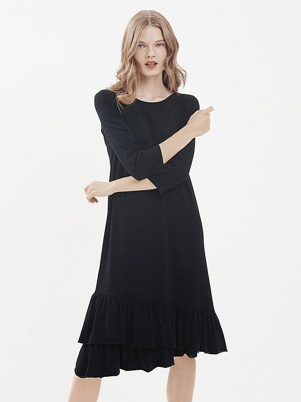 Utenos medvilnės ir modalo suknelė "Manami Black"