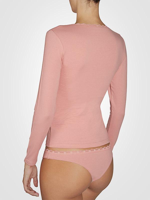Ysabel Mora medvilniniai marškinėliai ilgomis rankovėmis "Melrot Pink"
