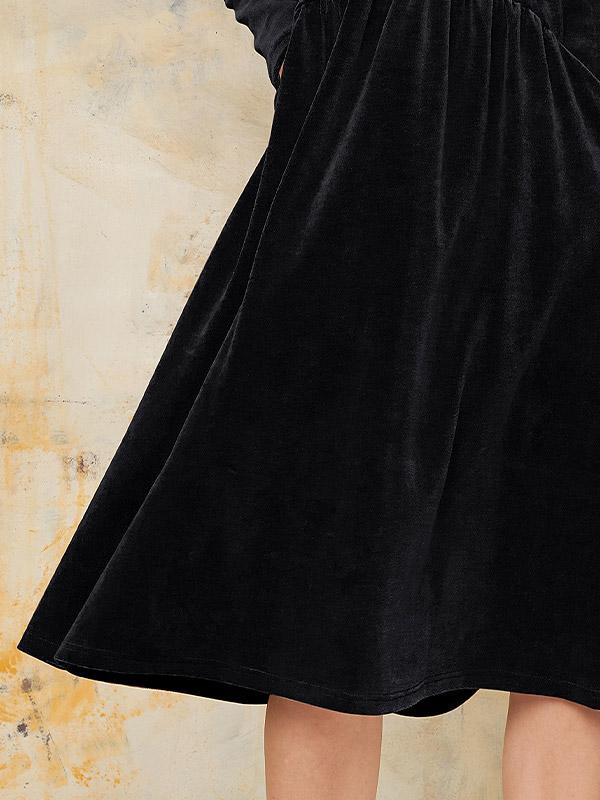 Lega medvilninė platėjanti suknelė "Semila Black Velour"