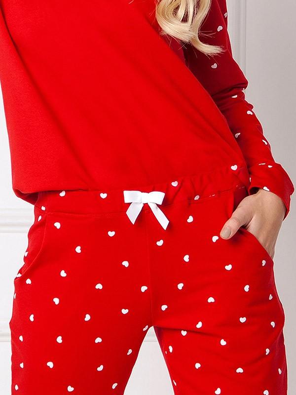 Aruelle medvilninė pižama "Hearty Set Red - White"