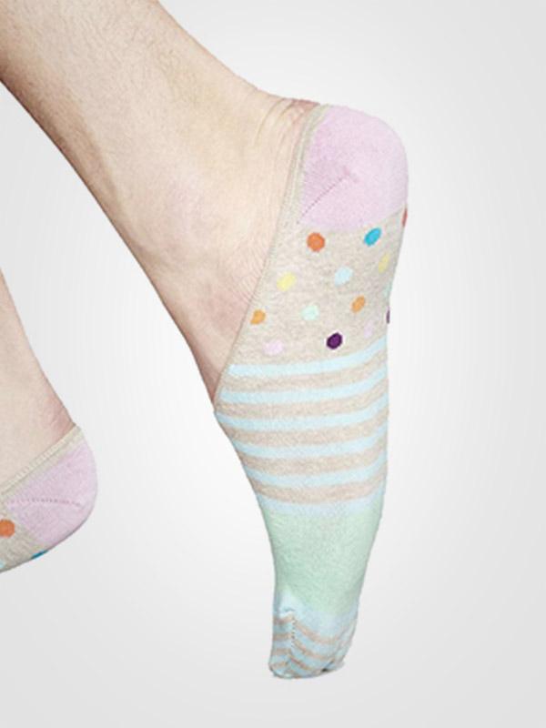 Happy Socks medvilninės nepastebimos kojinaitės "Dots Multicolor"