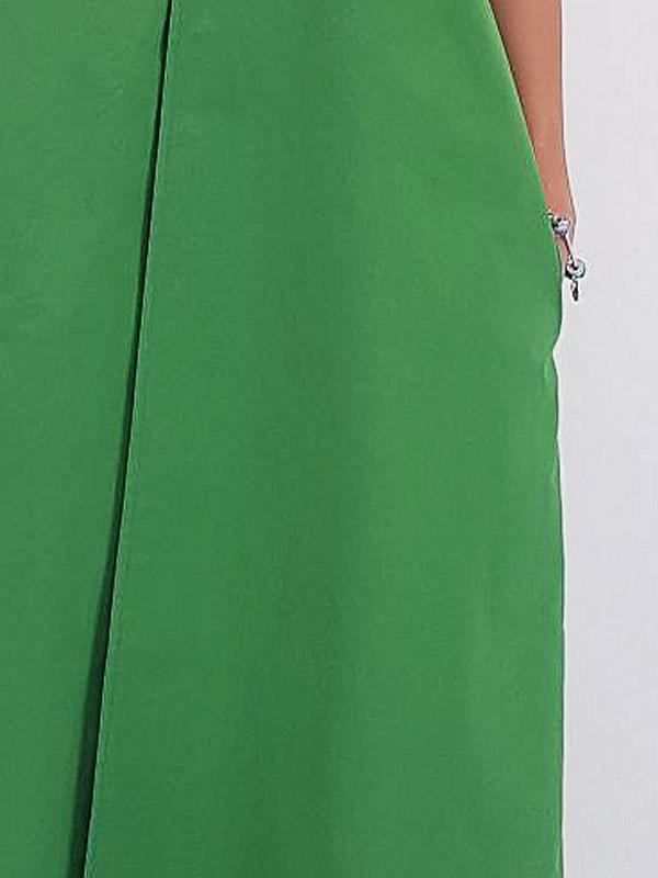 Il Vento E La Seta medvilninė asimetrinė maxi suknelė "Pelto Green"