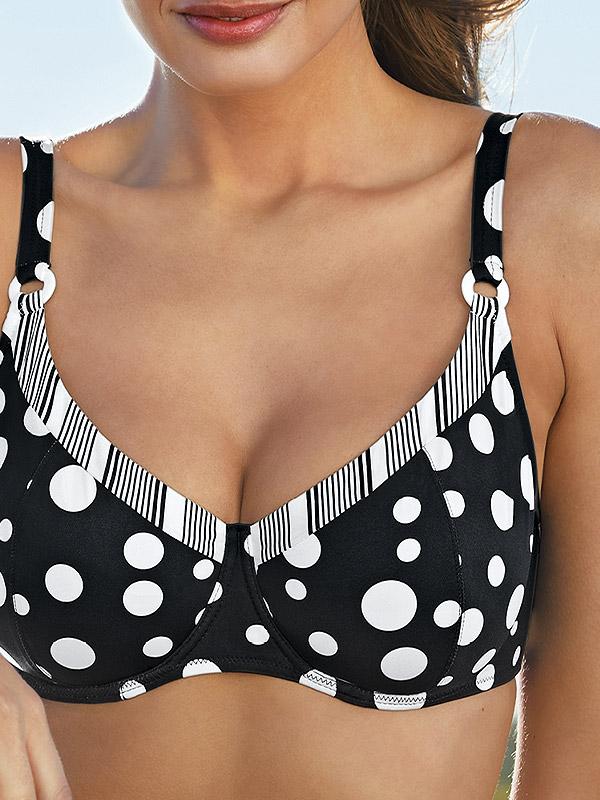 Lidea bikini maudymosi kostiumėlis orui laidžiais kaušeliais "Biarritz Black - White Dots"