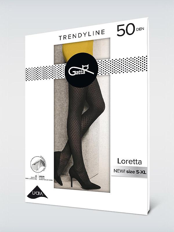 Gatta matinės raštuotos mikrofibros pėdkelnės "Loretta 50 Den Nero"