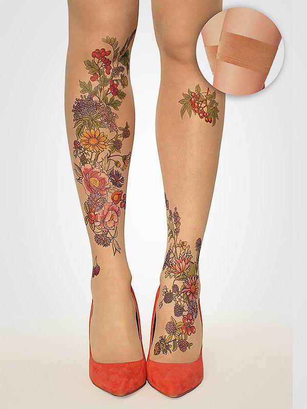 Stop & Stare prilipinamos kojinės su tatuiruote "Summer Garden 20 Den Sun"