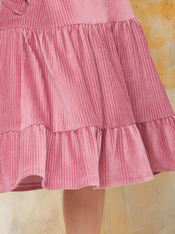 Lega medvilninė suknelė "Magdalena Pink Velvet"