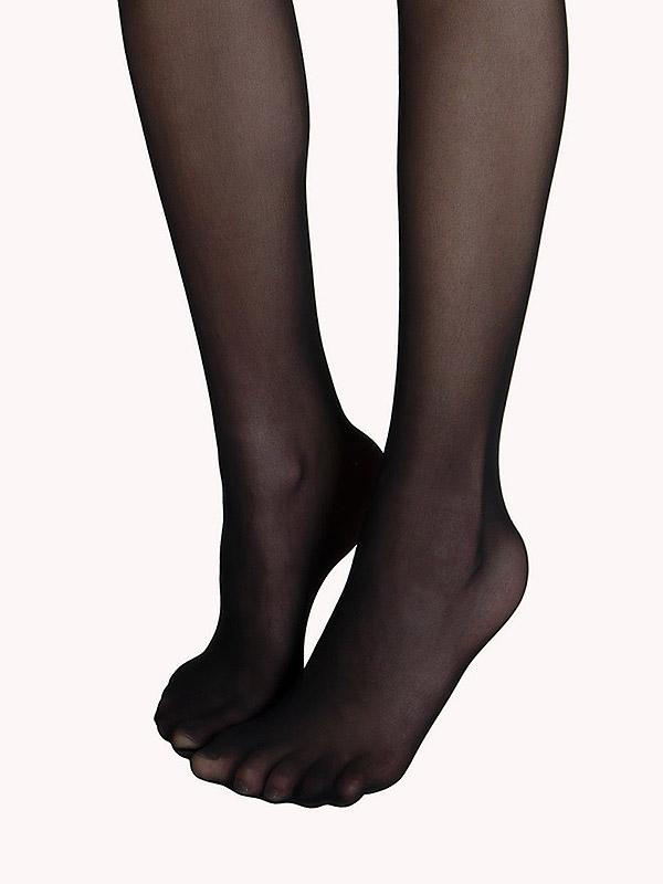 Lisca matinės pėdkelnės su nėrinių ir silikono juosta "Selection 30 Den Black"