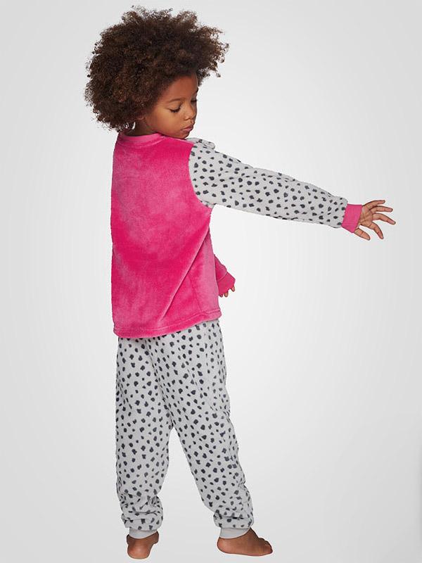 Muydemi minkšta vaikiška pižama "Dalmantian Pink - White - Grey"
